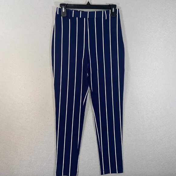 Forever21 Blue and White Striped Work Pants - Picture 2 of 3